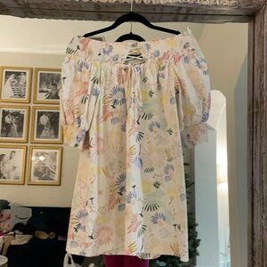 Zara Spring Print Off The Shoulder Dress